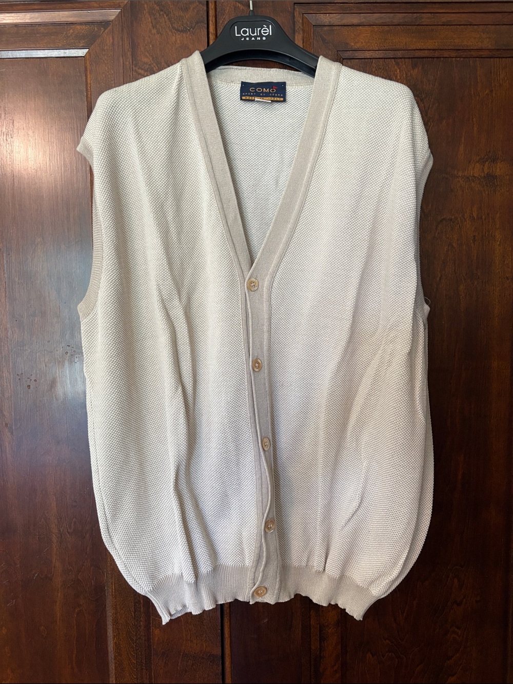 Vintage Como Sport by Cobra Men's Cream Button-Up Knit golfing Vest